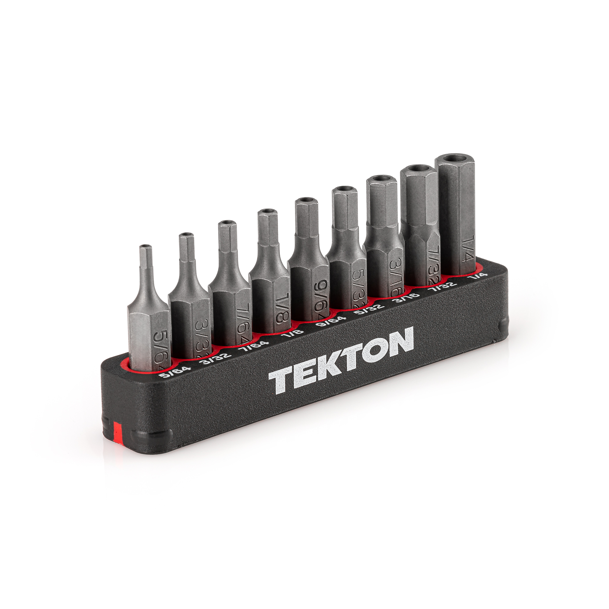 TEKTON 1/4 Inch Tamper Hex Bit Set with Rail, 9-Piece (5/64 - 1/4 in.) | DZX93003